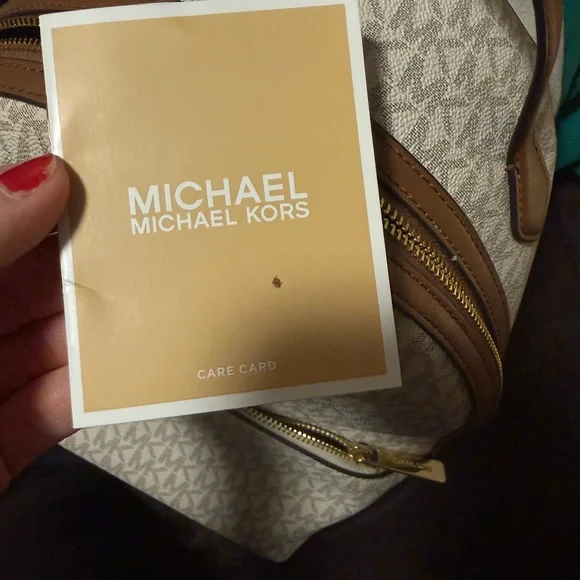 Michael Kors Monogram Tan Backpack - Picture 4 of 4